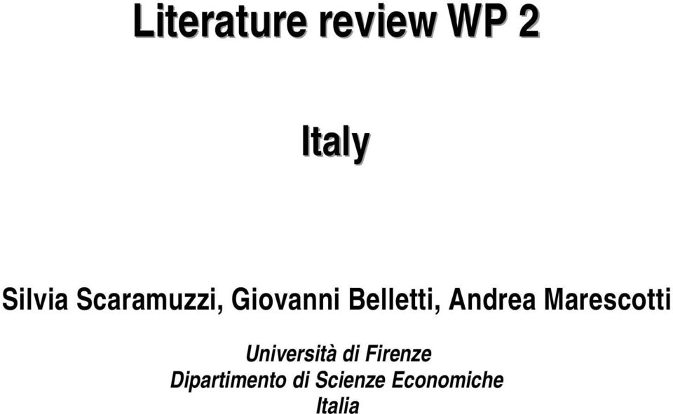 Andrea Marescotti Università di