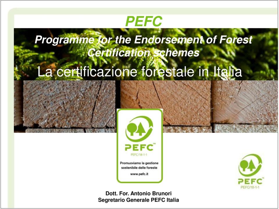 certificazione forestale in Italia Dott.