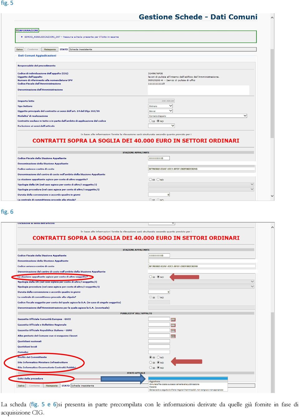 precompilata con le informazioni