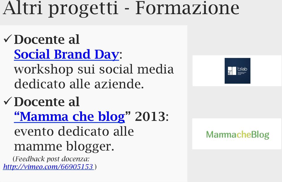 ü Docente al Mamma che blog 2013: evento dedicato alle