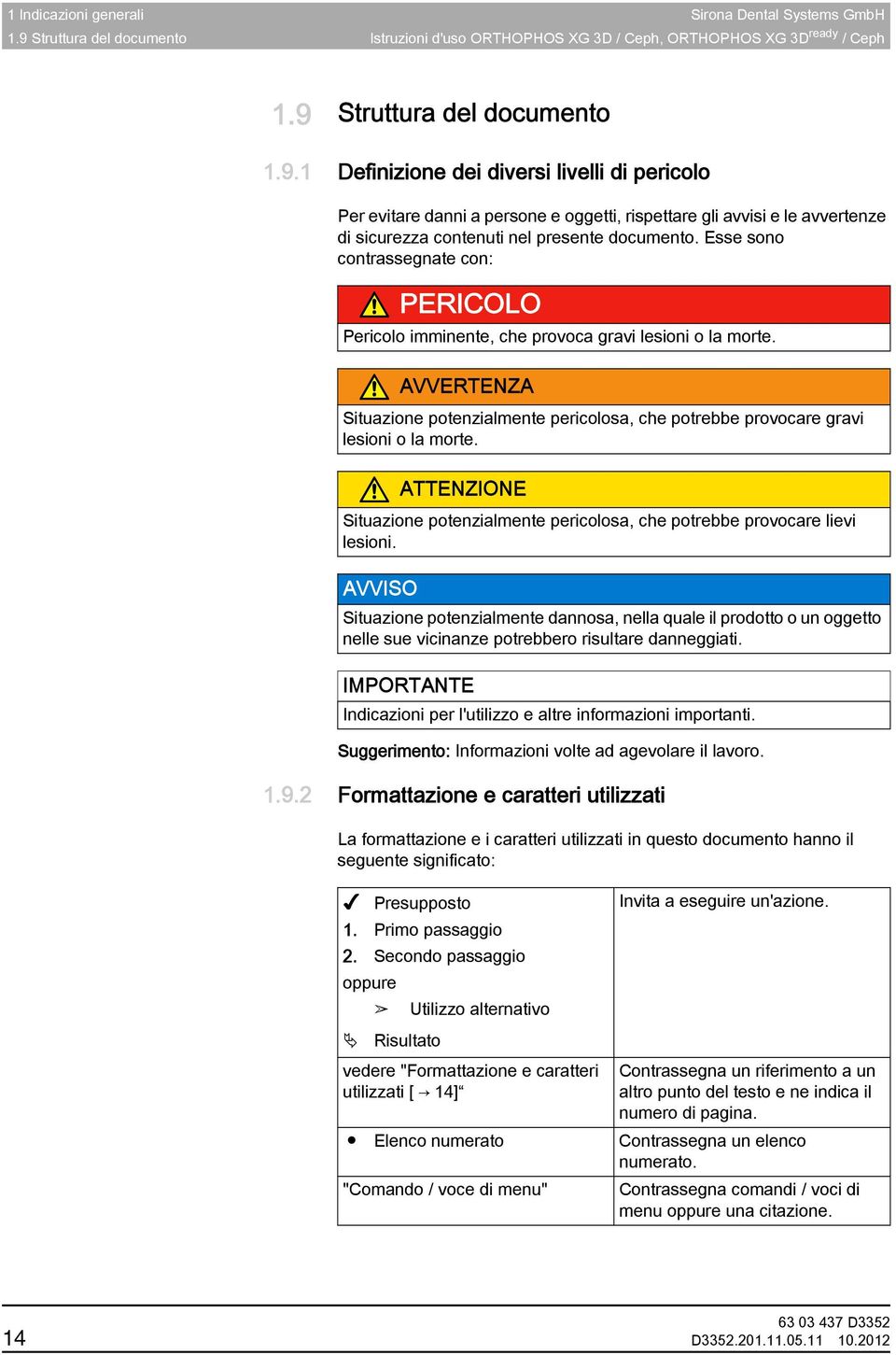 Struttura del documento Struttura del documento 1.9.