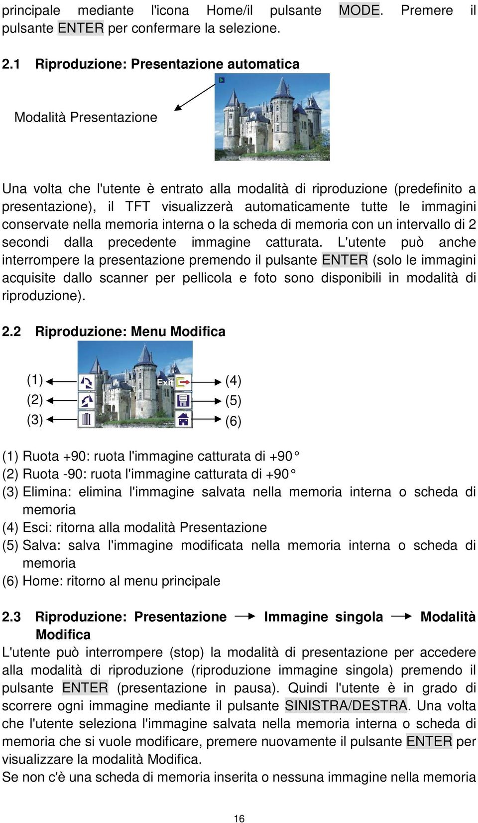 le immagini conservate nella memoria interna o la scheda di memoria con un intervallo di 2 secondi dalla precedente immagine catturata.