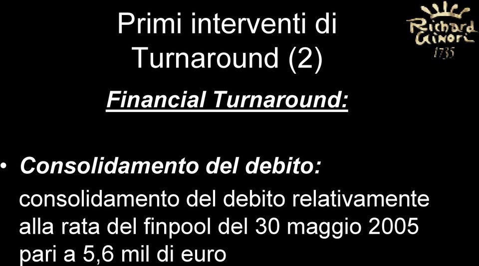 consolidamento del debito relativamente alla