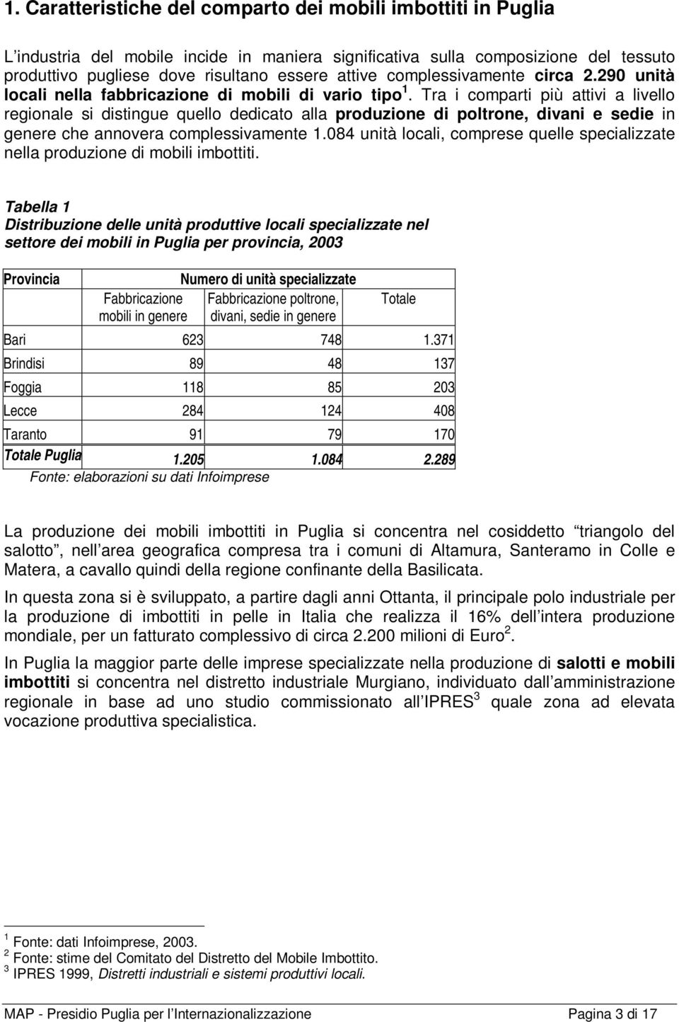 Tra i comparti più attivi a livello regionale si distingue quello dedicato alla produzione di poltrone, divani e sedie in genere che annovera complessivamente 1.