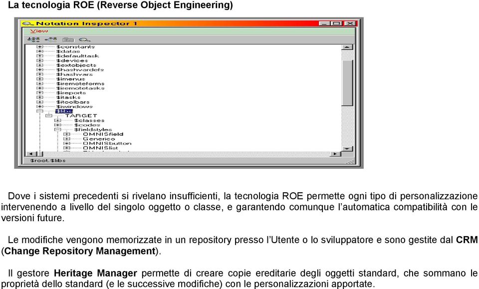 Le modifiche vengono memorizzate in un repository presso l Utente o lo sviluppatore e sono gestite dal CRM (Change Repository Management).