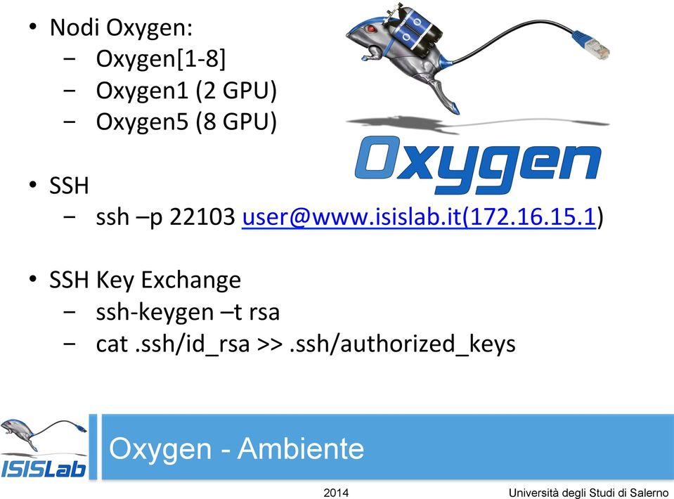 Exchange - ssh- keygen t rsa - cat ssh/id_rsa >>