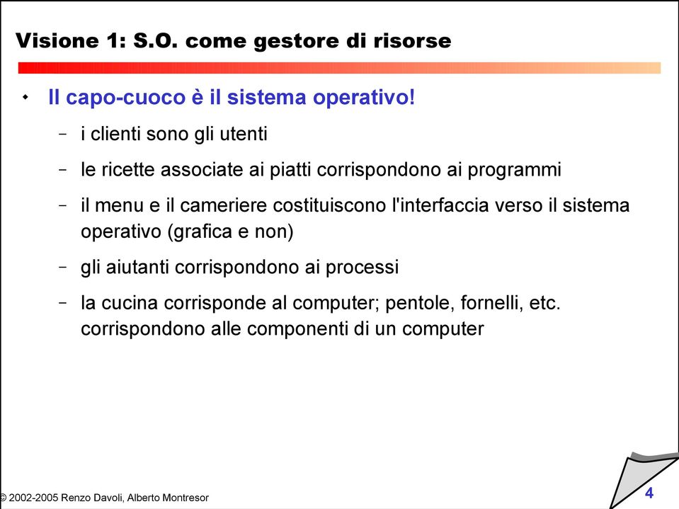 cameriere costituiscono l'interfaccia verso il sistema operativo (grafica e non) gli aiutanti