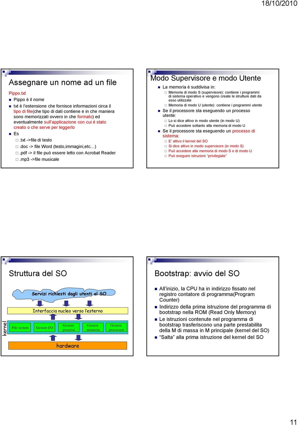 applicazione con cui è stato creato o che serve per leggerlo Es.txt ->file di testo.doc -> file Word (testo,immagini,etc ).pdf -> il file può essere letto con Acrobat Reader.