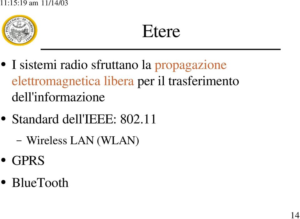 trasferimento dell'informazione Standard