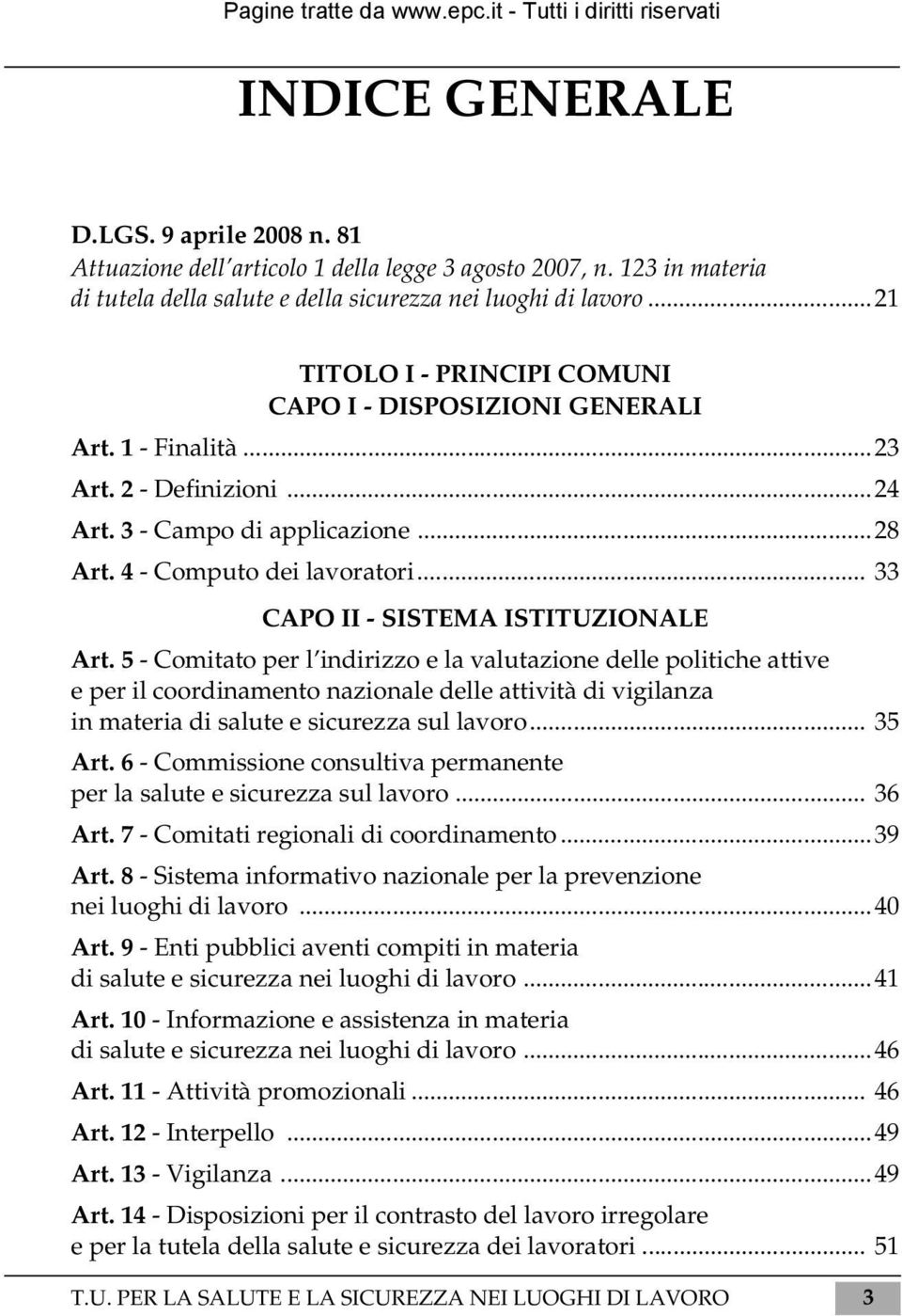 .. 33 CAPO II - SISTEMA ISTITUZIONALE Art.