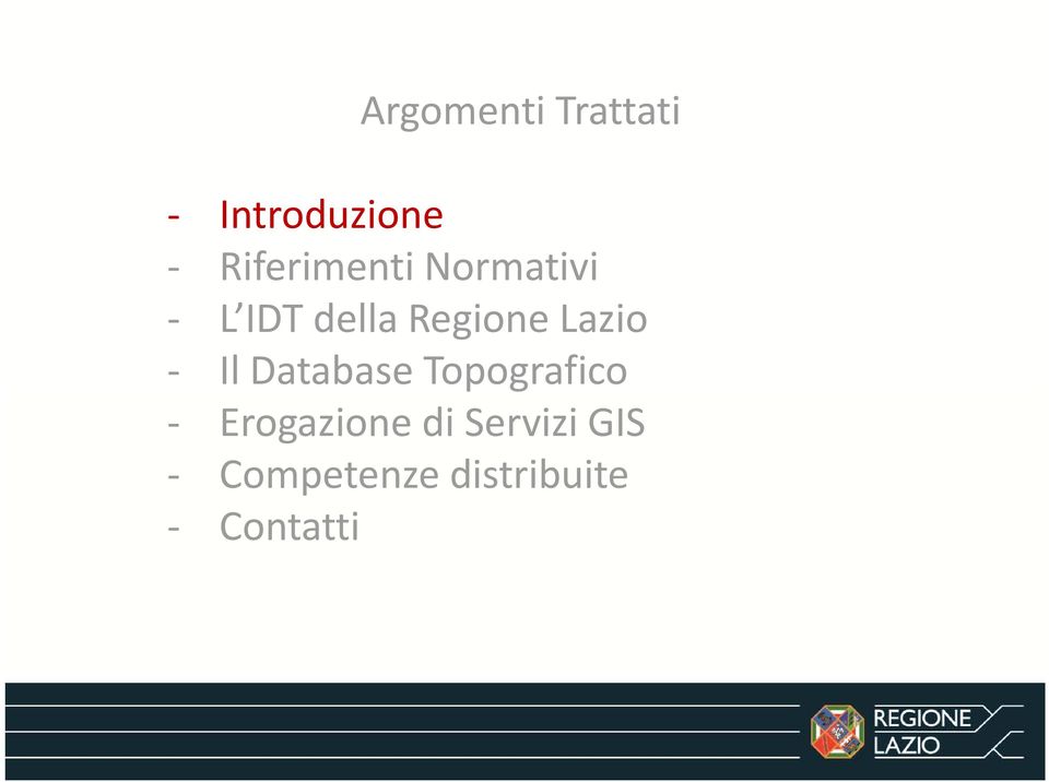 Regione Lazio Il Database Topografico