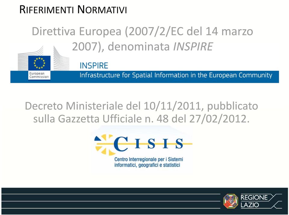 INSPIRE Decreto Ministeriale del 10/11/2011,
