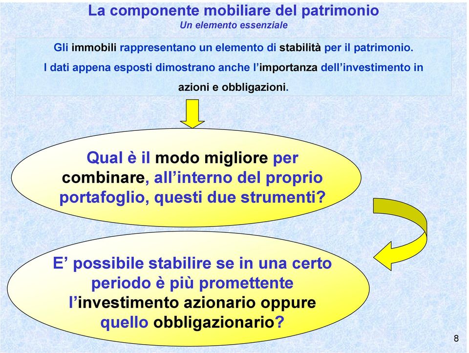 Qual è il modo migliore per combiare, all itero del proprio portafoglio, questi due strumeti?