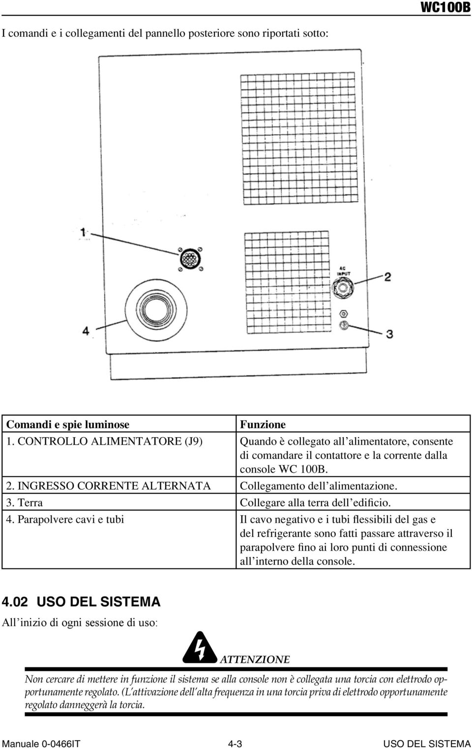 Terra Collegare alla terra dell edificio. 4.