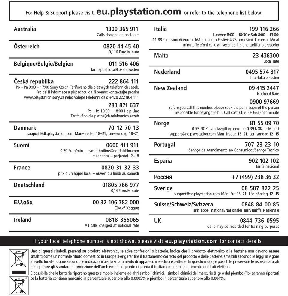 9:00 17:00 Sony Czech. Tarifováno dle platneých telefonních sazeb. Pro další informace a případnou další pomoc kontaktujte prosím www.playstation.sony.