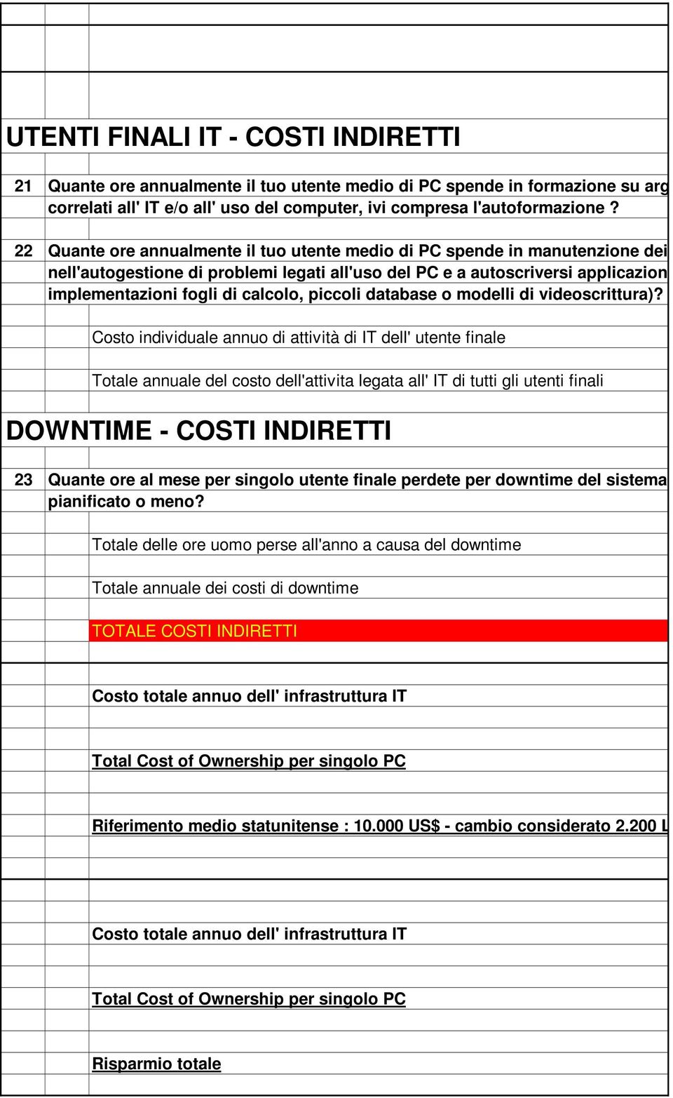 implementazioni fogli di calcolo, piccoli database o modelli di videoscrittura)?