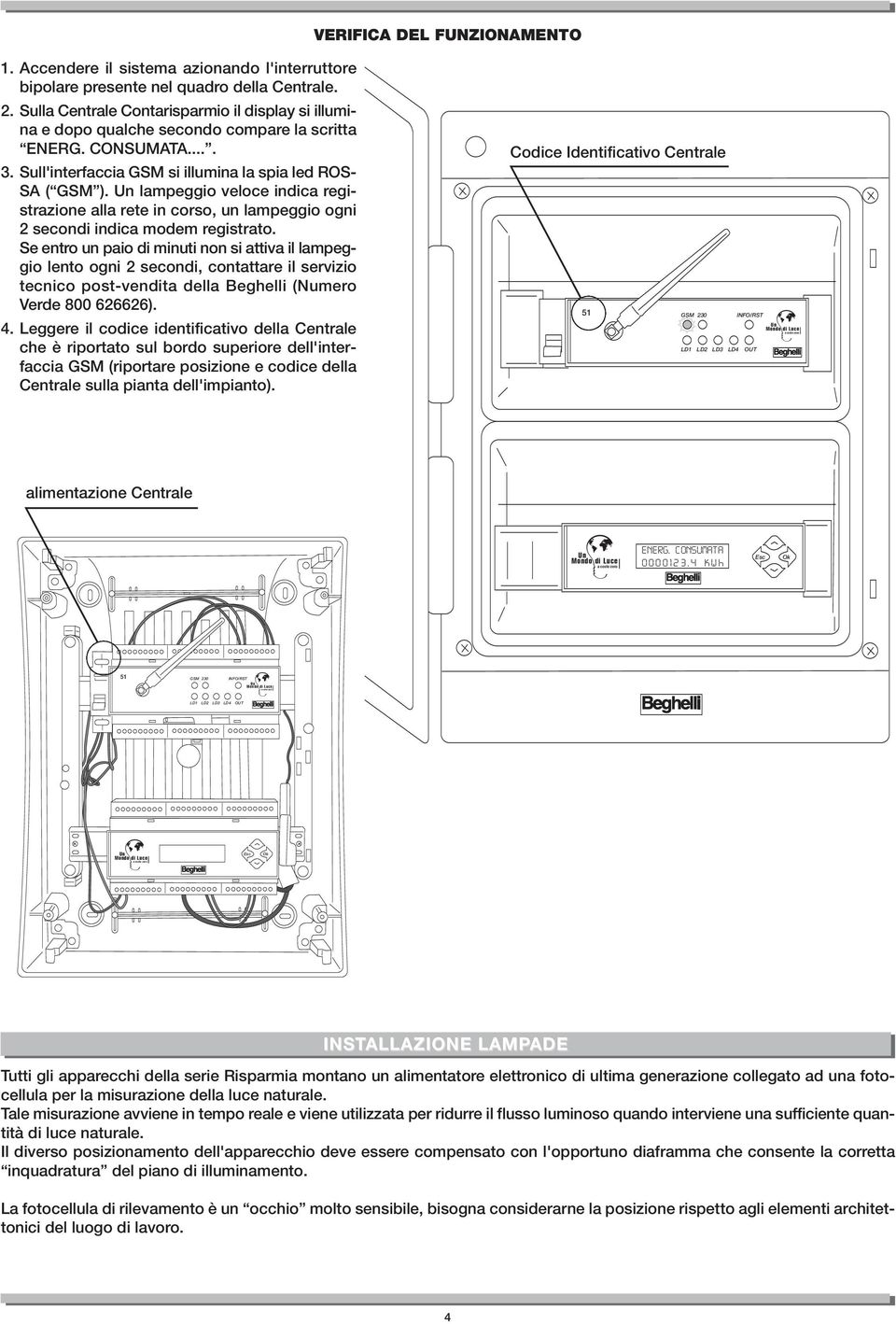 lampeggio veloce indica registrazione alla rete in corso, un lampeggio ogni 2 secondi indica modem registrato.