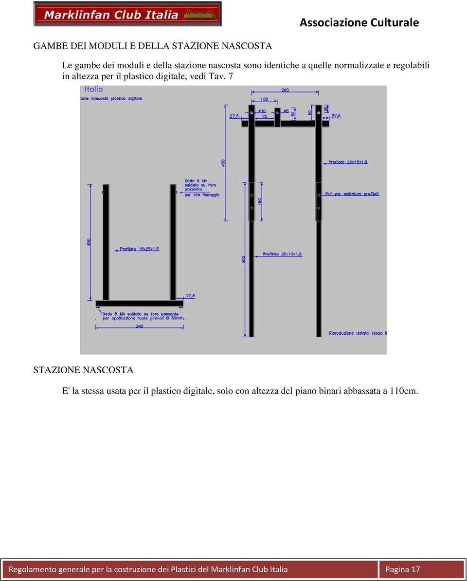 7 STAZIONE NASCOSTA E' la stessa usata per il plastico digitale, solo con altezza del piano binari
