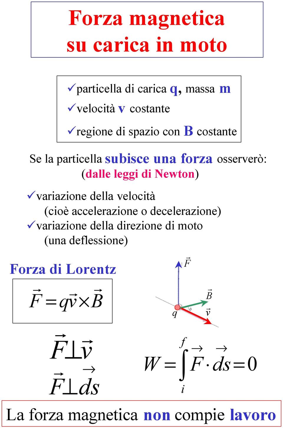 velocità (cioè accelerazione o decelerazione) variazione della direzione di moto (una deflessione) Forza