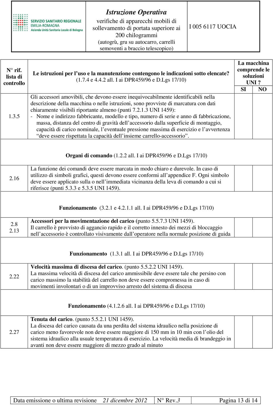 riportante almeno (punti 7.2.1.