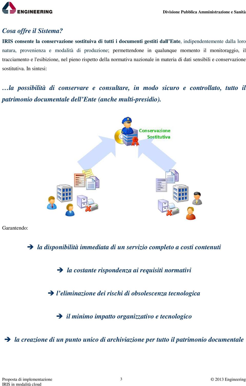 monitoraggio, il tracciamento e l'esibizione, nel pieno rispetto della normativa nazionale in materia di dati sensibili e conservazione sostitutiva.