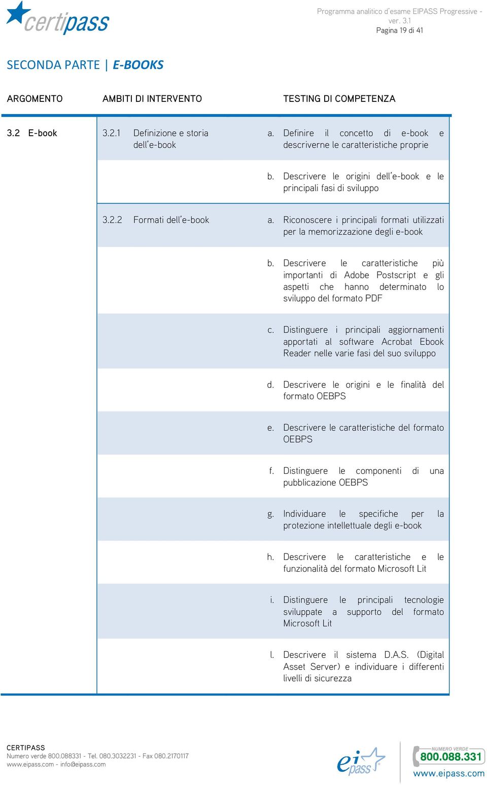 Riconoscere i principali formati utilizzati per la memorizzazione degli e-book b.