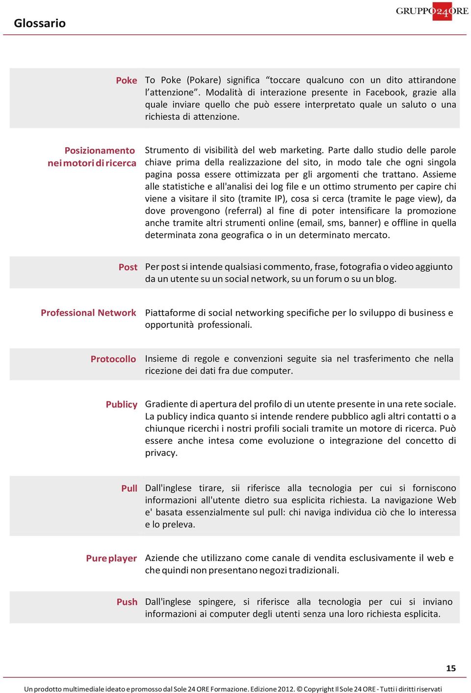 Posizionamento nei motori di ricerca Strumento di visibilità del web marketing.