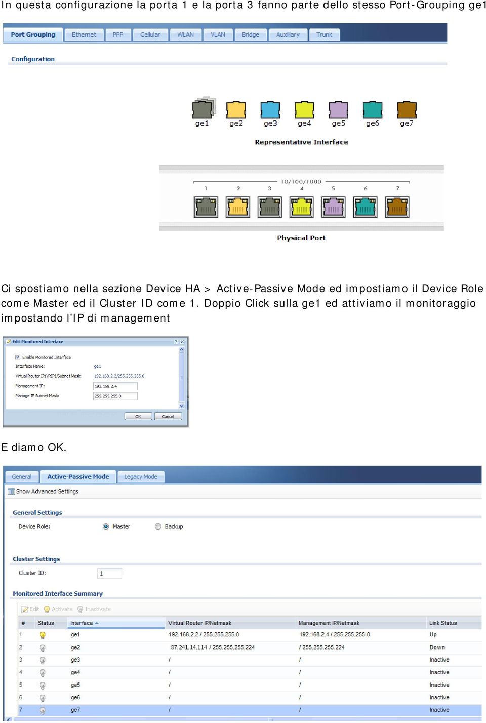 ed impostiamo il Device Role come Master ed il Cluster ID come 1.