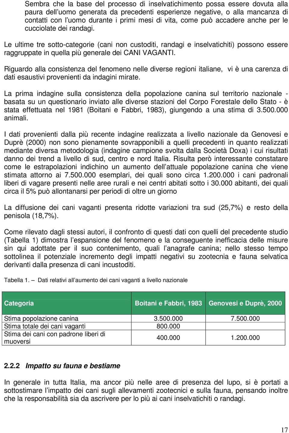 Le ultime tre sotto-categorie (cani non custoditi, randagi e inselvatichiti) possono essere raggruppate in quella più generale dei CANI VAGANTI.