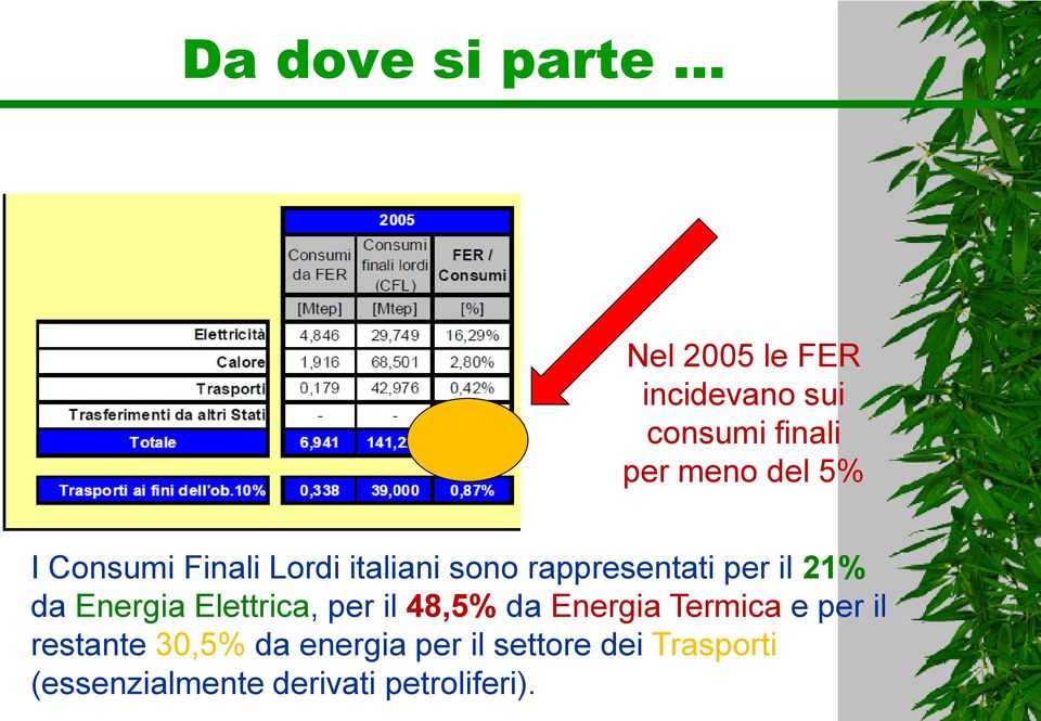 Energia Elettrica, per il 48,5% da Energia Termica e per il restante 30,5%