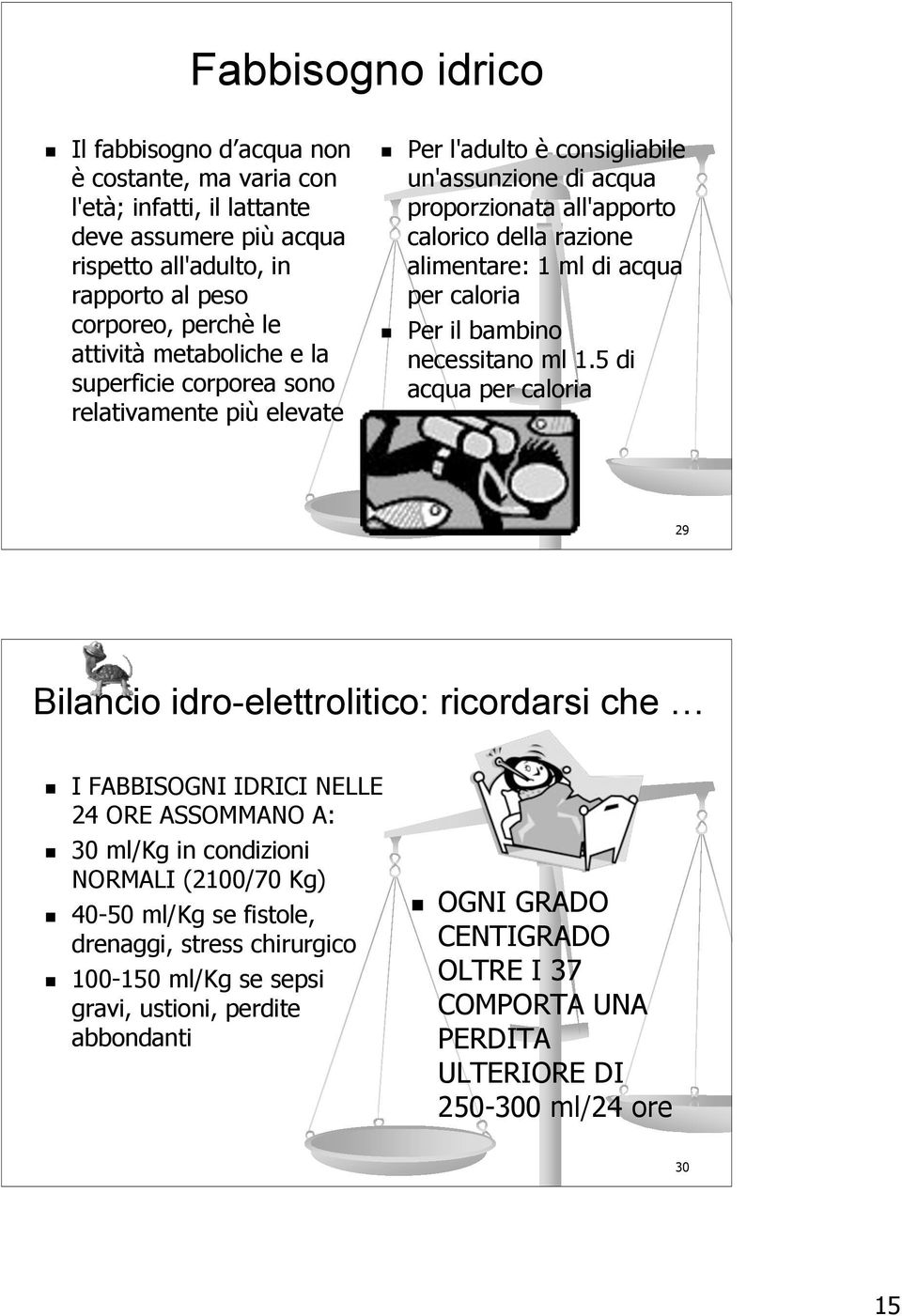 per caloria # Per il bambino necessitano ml 1.