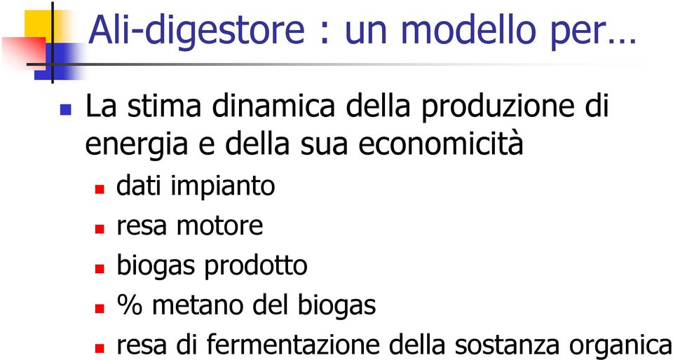 dati impianto resa motore biogas prodotto % metano