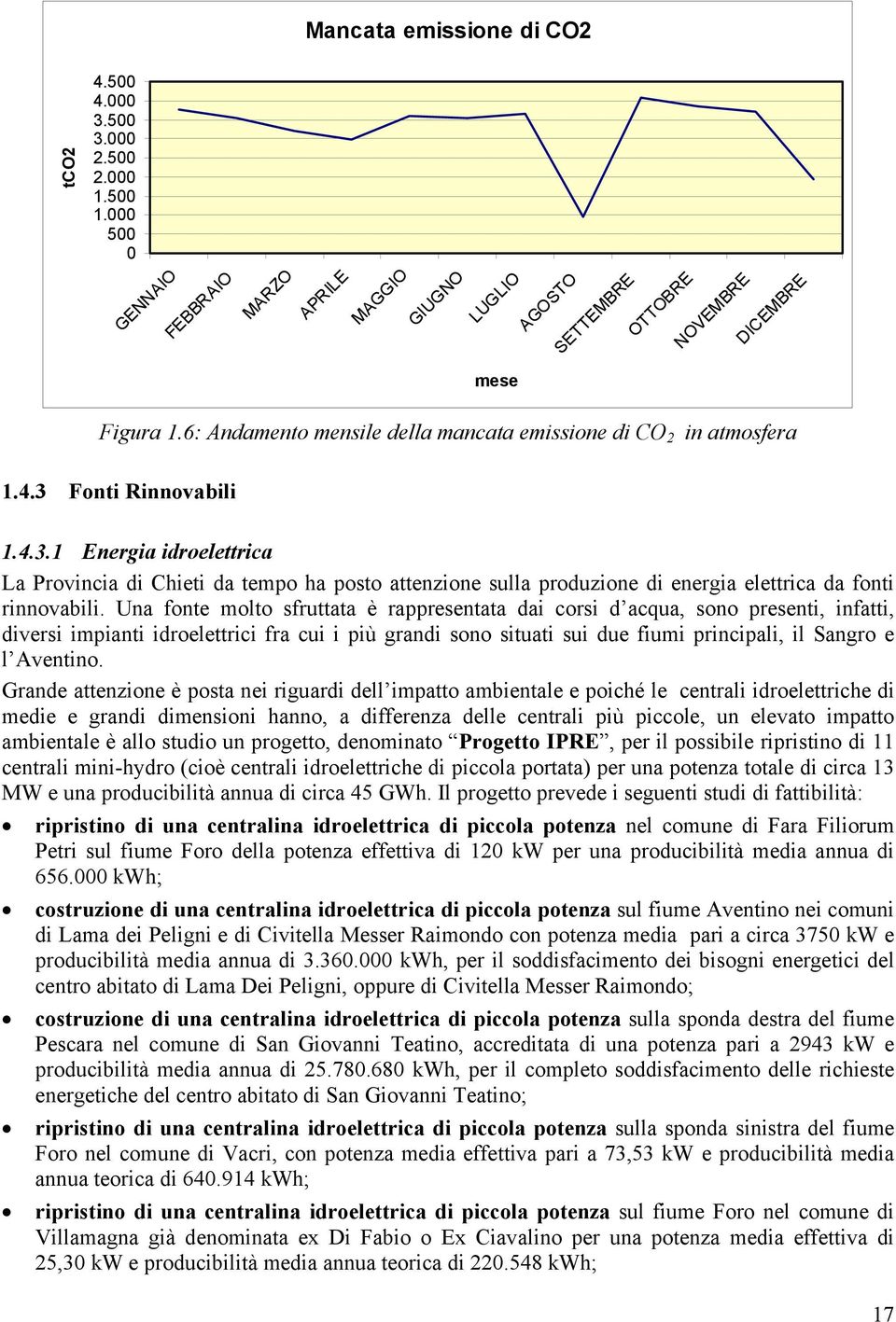 Fonti Rinnovabili 1.4.3.1 Energia idroelettrica La Provincia di Chieti da tempo ha posto attenzione sulla produzione di energia elettrica da fonti rinnovabili.