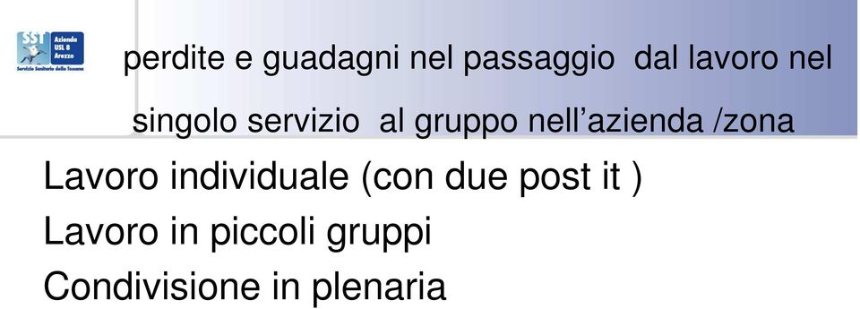 /zona Lavoro individuale (con due post it )