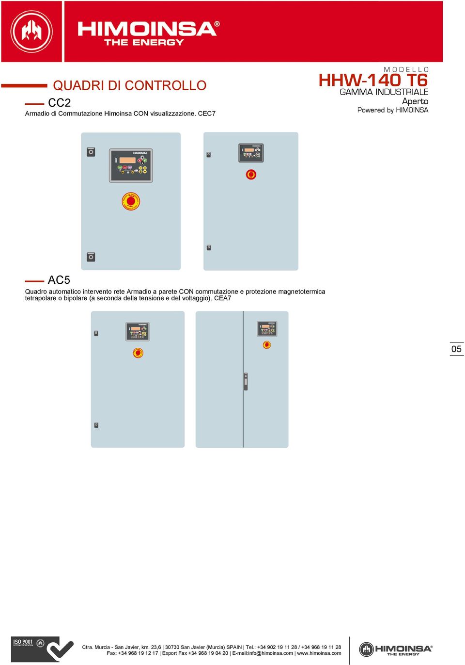 CEC7 AC5 Quadro automatico intervento rete Armadio a parete CON