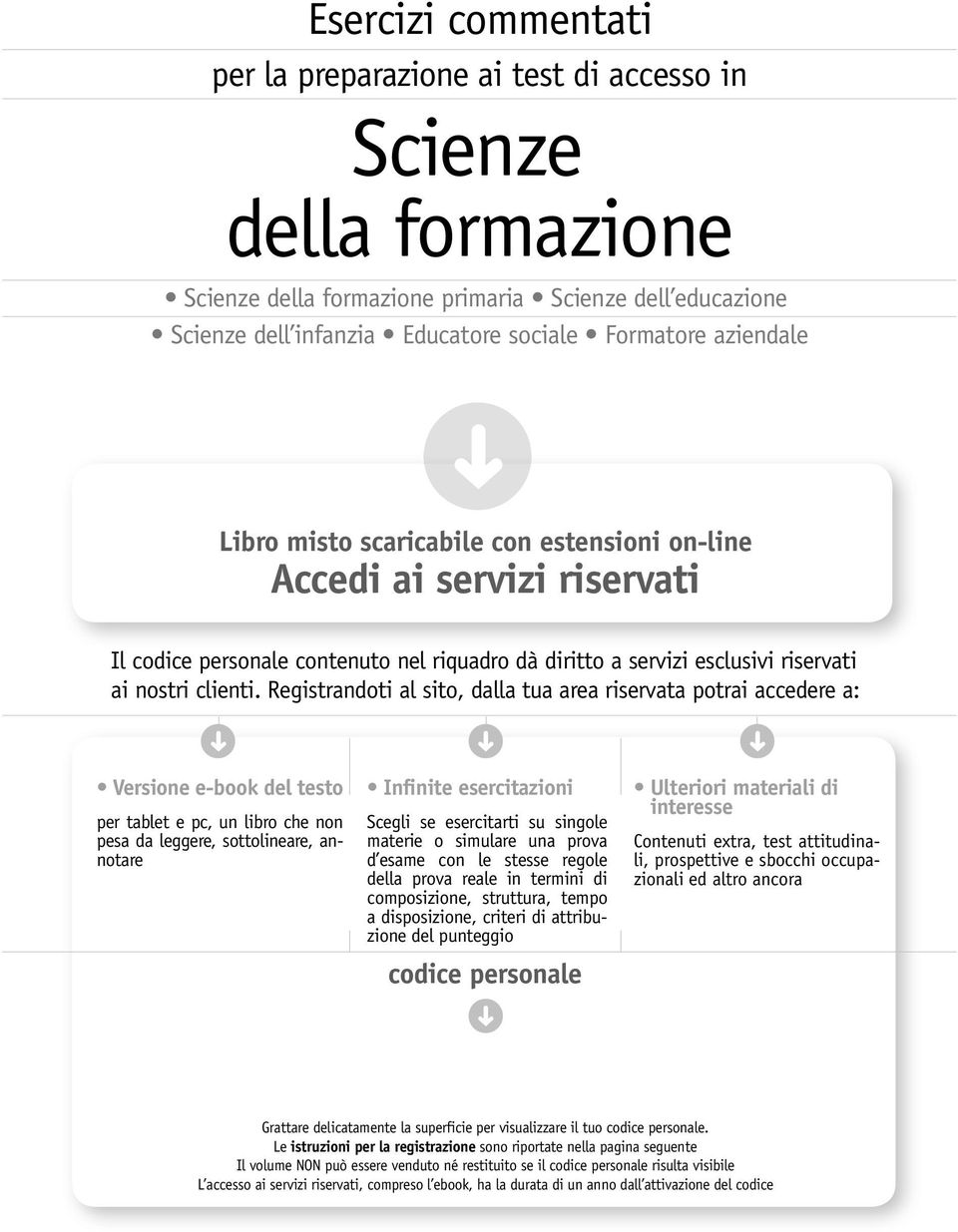 Registrandoti al sito, dalla tua area riservata potrai accedere a: Versione e-book del testo per tablet e pc, un libro che non pesa da leggere, sottolineare, annotare finite esercitazioni Scegli se