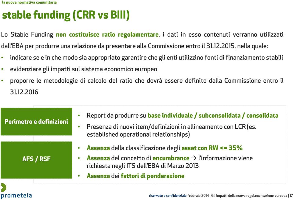 2015, nella quale: indicare se e in che modo sia appropriato garantire che gli enti utilizzino fonti di finanziamento stabili evidenziare gli impatti sul sistema economico europeo proporre le