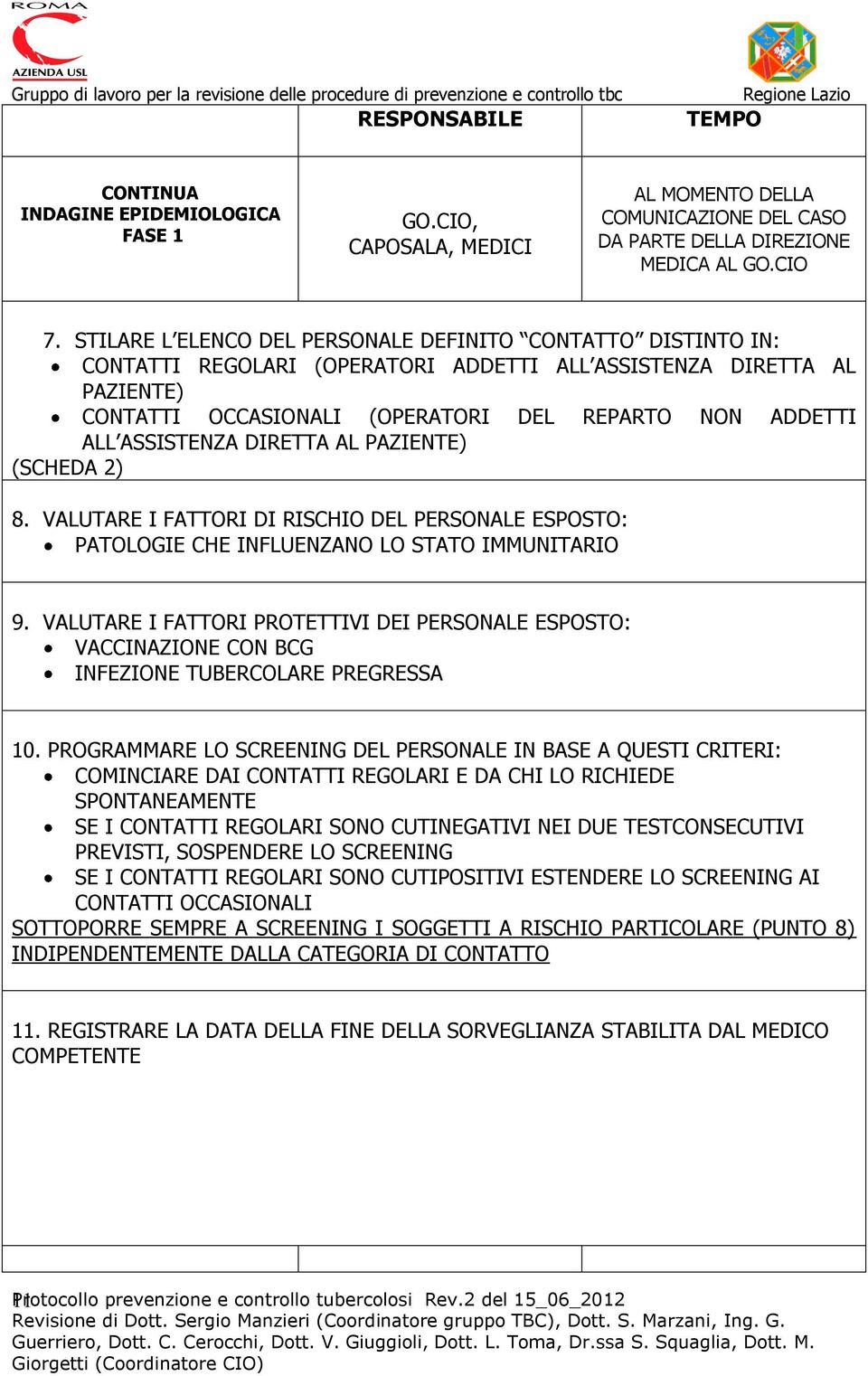 ASSISTENZA DIRETTA AL PAZIENTE) (SCHEDA 2) 8. VALUTARE I FATTORI DI RISCHIO DEL PERSONALE ESPOSTO: PATOLOGIE CHE INFLUENZANO LO STATO IMMUNITARIO 9.