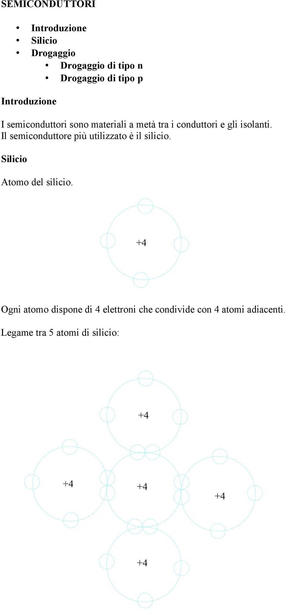 Il semiconduttore più utilizzato è il silicio. Silicio Atomo del silicio.