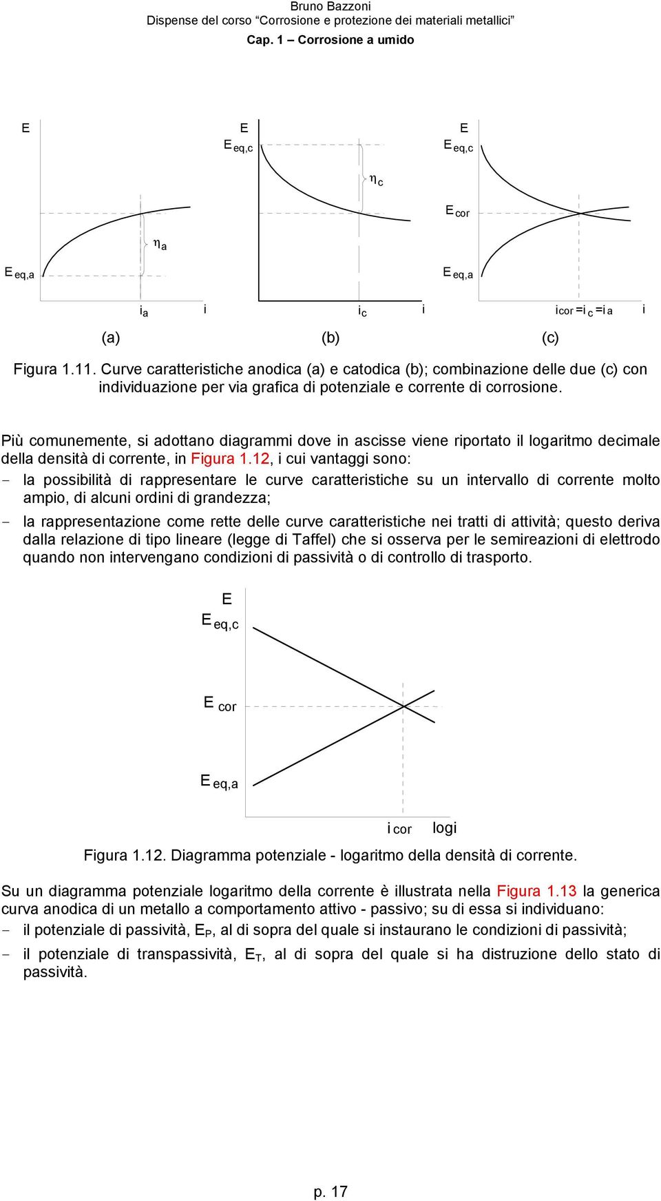 Più comunemente, si adottano diagrammi dove in ascisse viene riportato il logaritmo decimale della densità di corrente, in Figura 1.