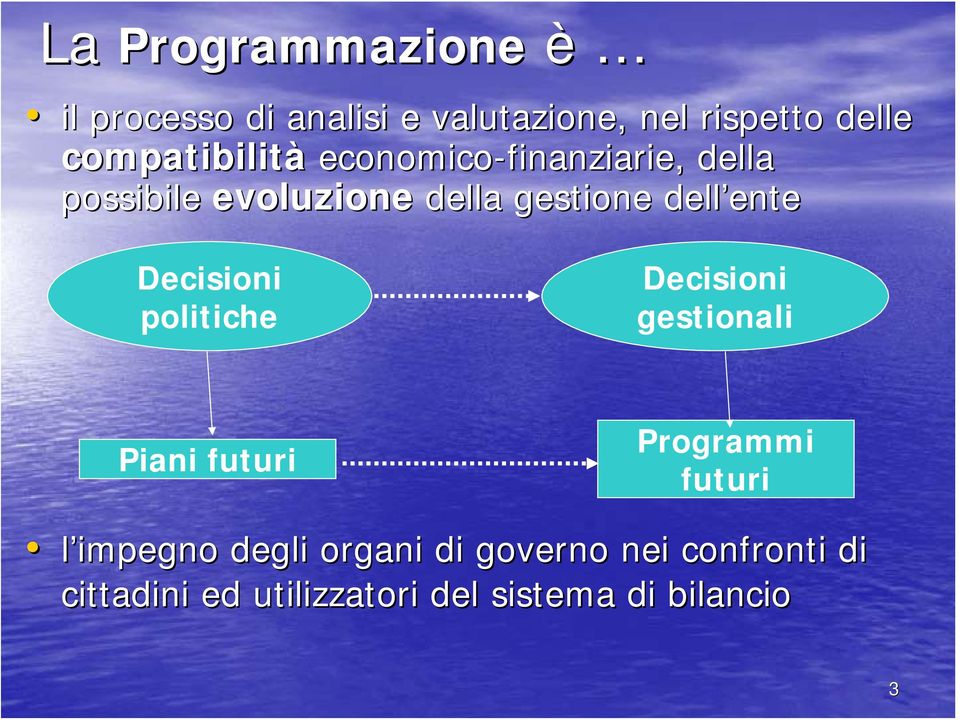 ente ente Decisioni politiche Decisioni gestionali Piani futuri Programmi futuri l