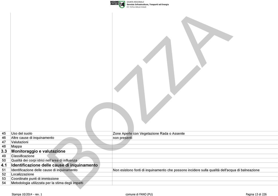 1 Identificazione delle cause di inquinamento 51 Identificazione delle cause di inquinamento Non esistono fonti di inquinamento che