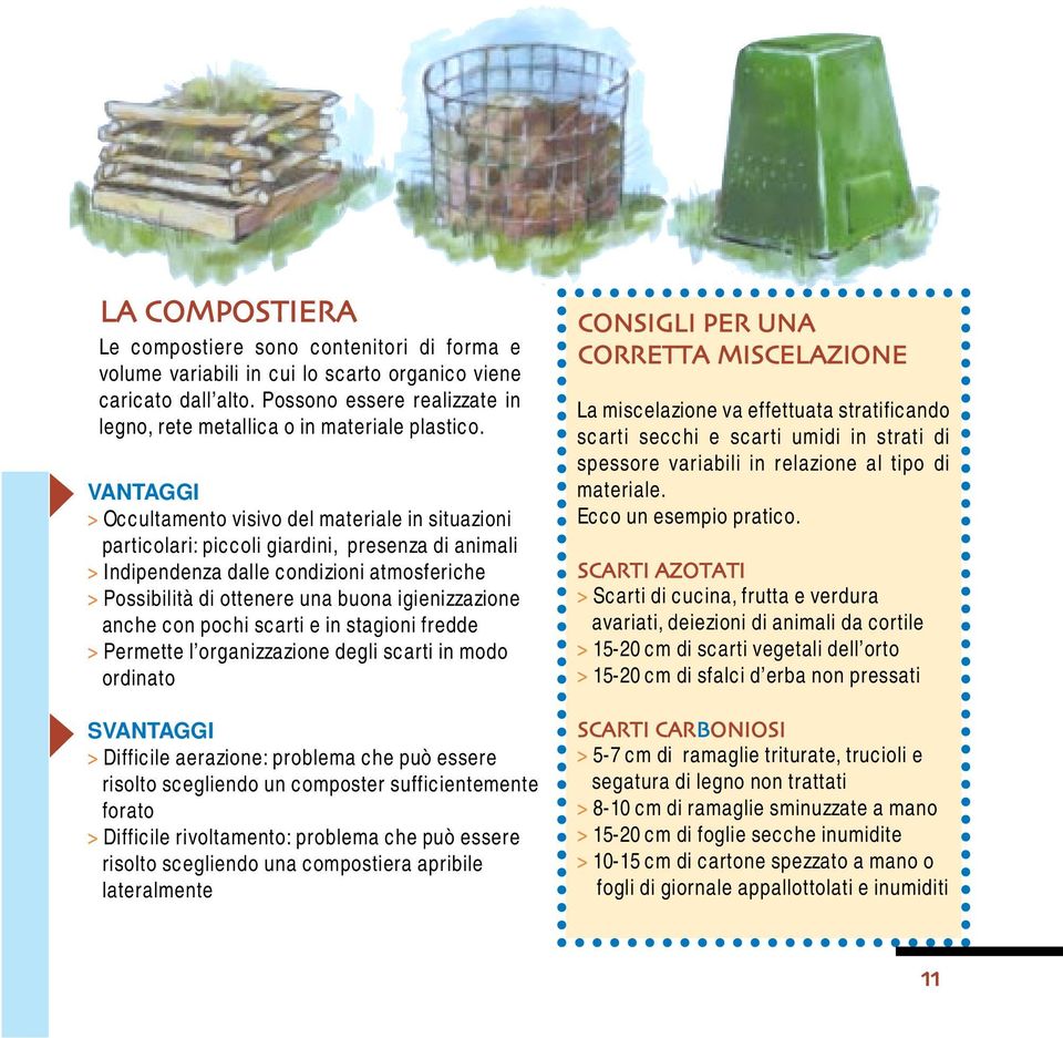 VANTAGGI > Occultamento visivo del materiale in situazioni particolari: piccoli giardini, presenza di animali > Indipendenza dalle condizioni atmosferiche > Possibilità di ottenere una buona