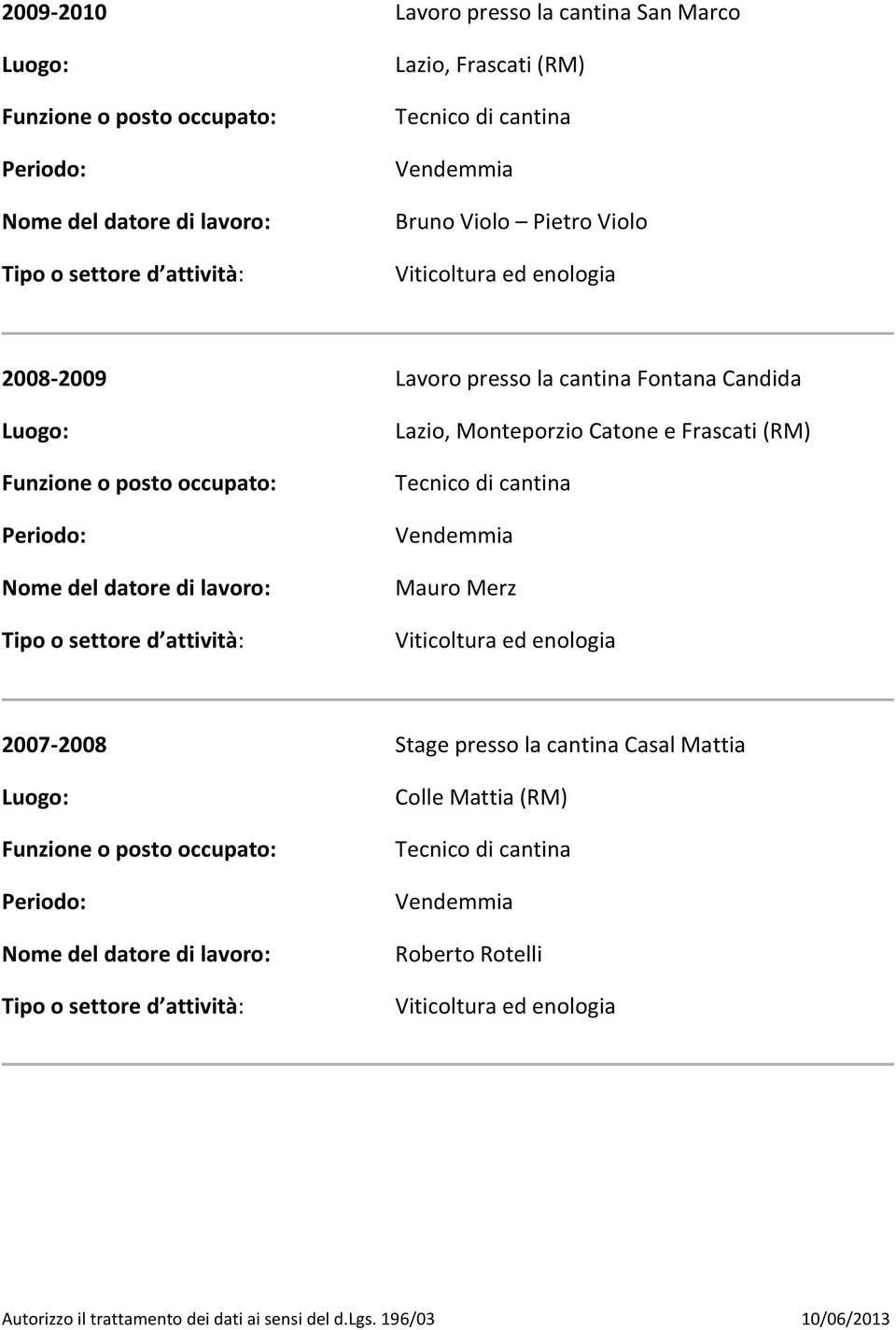 Candida Lazio, Monteporzio Catone e Frascati (RM) Mauro Merz