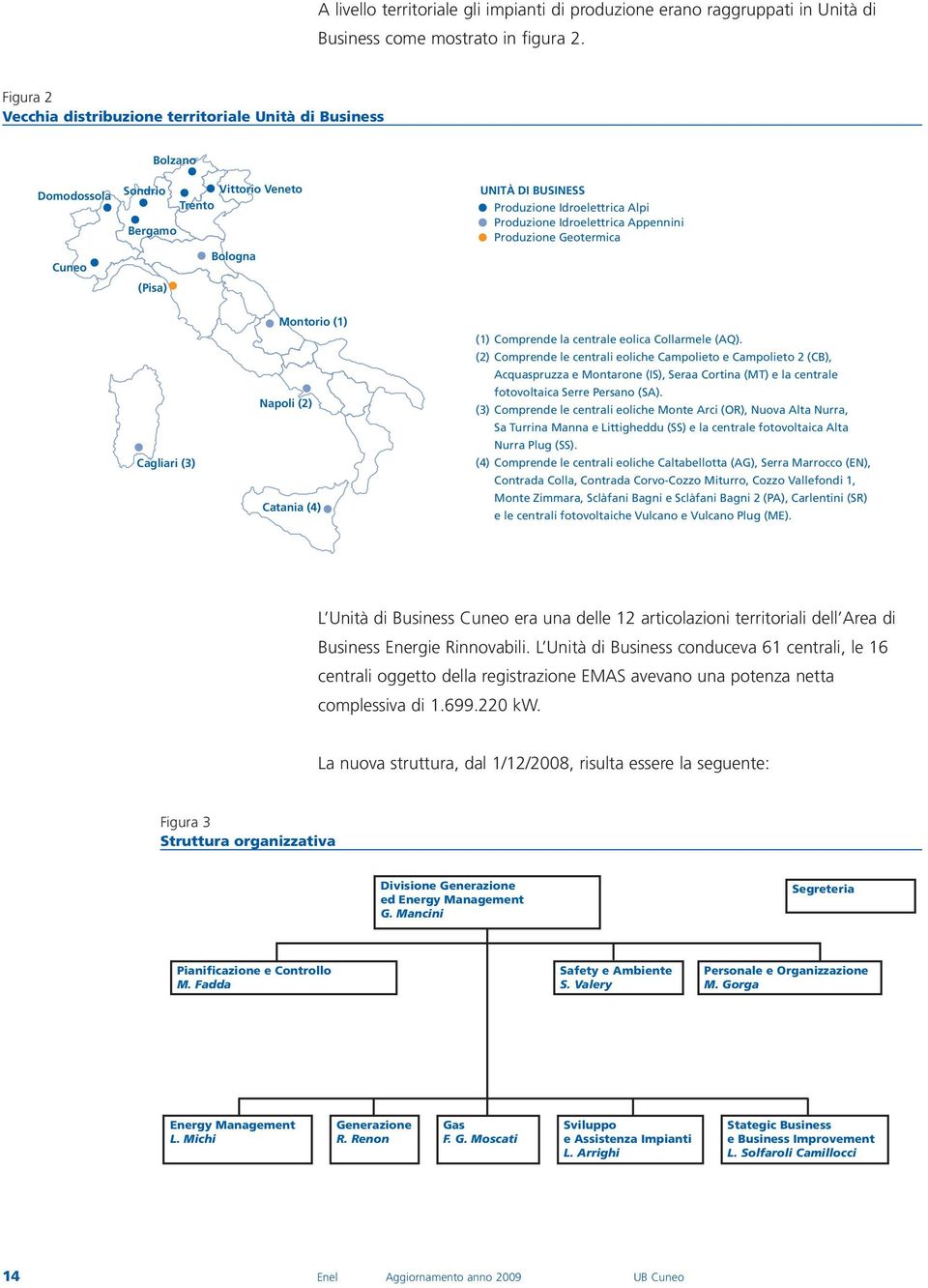 Produzione Idroelettrica Appennini Produzione Geotermica Cagliari (3) Montorio (1) Napoli (2) Catania (4) (1) Comprende la centrale eolica Collarmele (AQ).