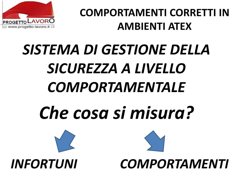 SICUREZZA A LIVELLO COMPORTAMENTALE