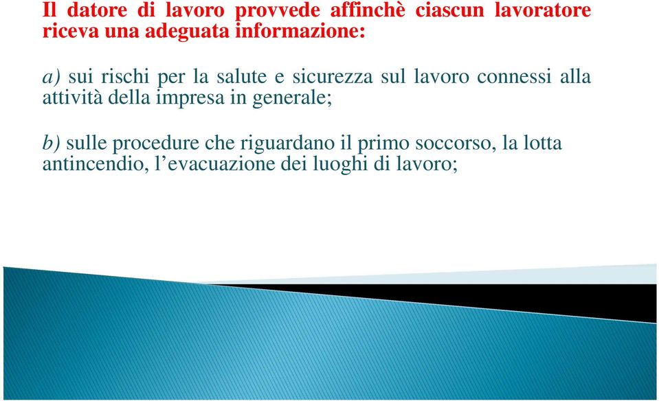 connessi alla attività della impresa in generale; b) sulle procedure che