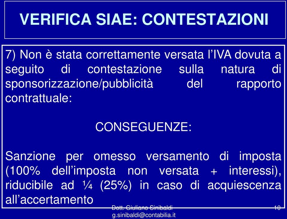 contrattuale: CONSEGUENZE: Sanzione per omesso versamento di imposta (100% dell