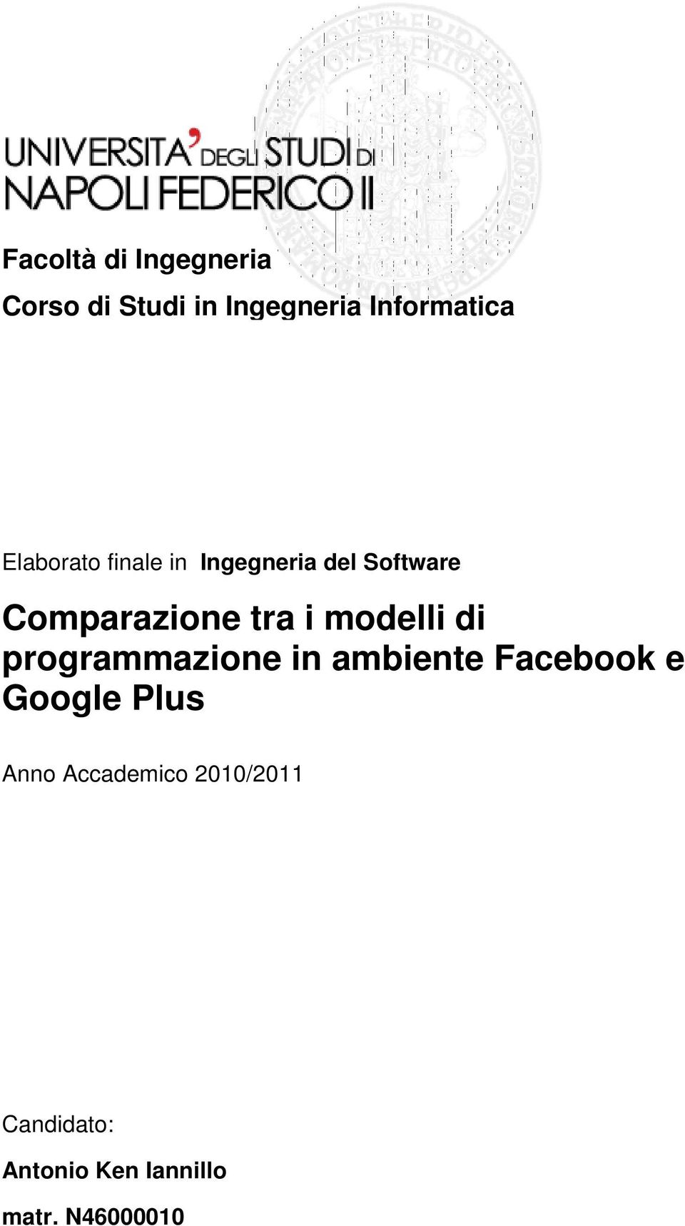 modelli di programmazione in ambiente Facebook e Google Plus