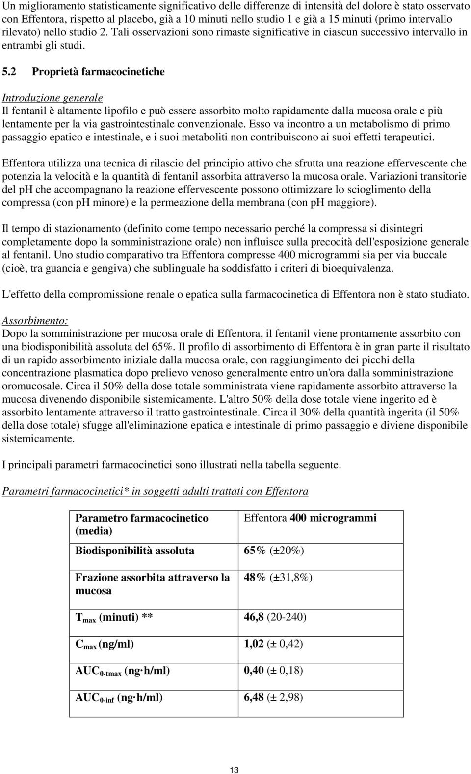 2 Proprietà farmacocinetiche Introduzione generale Il fentanil è altamente lipofilo e può essere assorbito molto rapidamente dalla mucosa orale e più lentamente per la via gastrointestinale